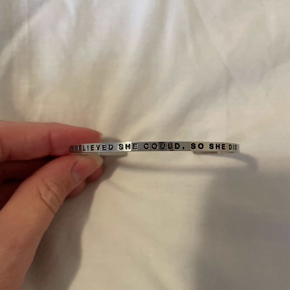 Mantraband Silver She Believed She Could, So She Did Bracelet